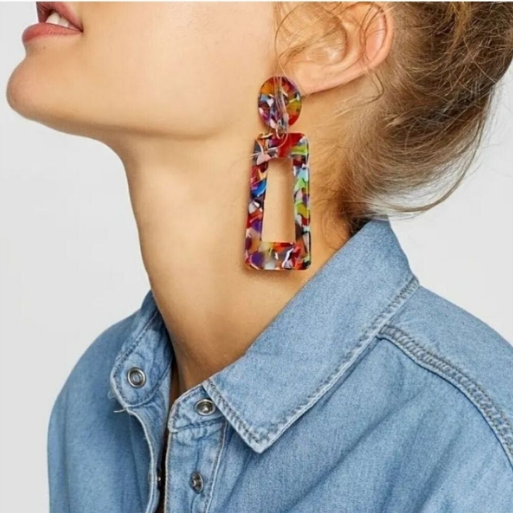 GEOMETRIC multicolor acrylic earrings